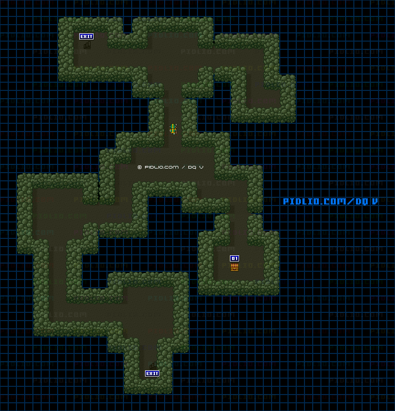 ルラフェン南の洞窟のマップ画像 ／ SFC版ドラゴンクエストV攻略 ─ pidlio.com