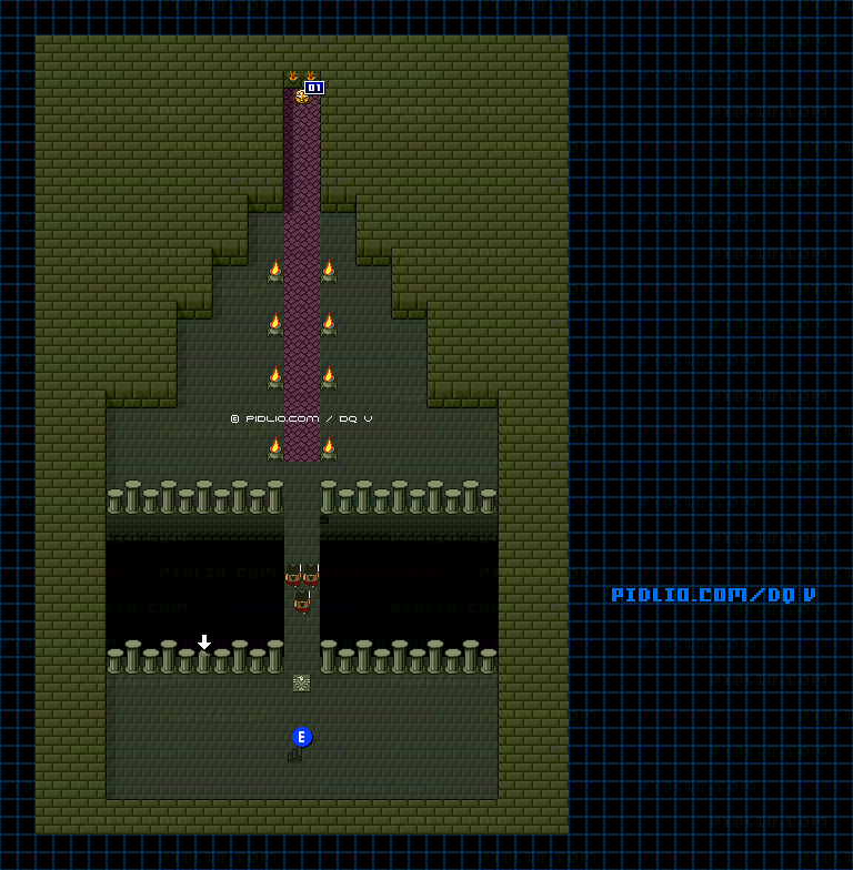 試練の洞窟B3のマップ画像 ／ SFC版ドラゴンクエストV攻略 ─ pidlio.com