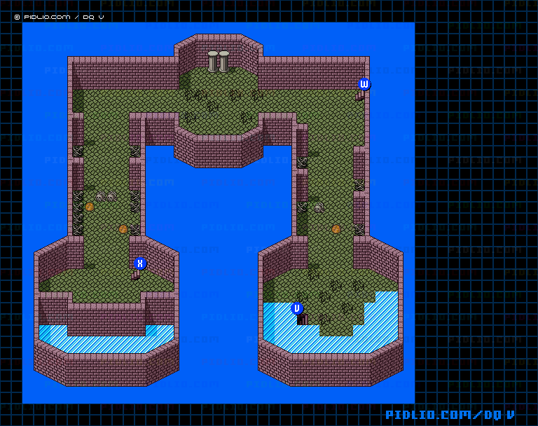 デモンズタワー7Fのマップ画像 ／ SFC版ドラゴンクエストV攻略 ─ pidlio.com