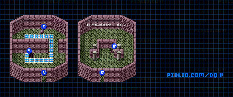 デモンズタワー9Fのマップ画像 ／ SFC版ドラゴンクエストV攻略 ─ pidlio.com