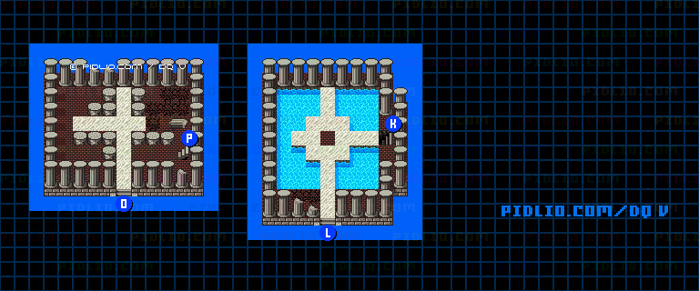 天空への塔・塔内上層のマップ画像 ／ SFC版ドラゴンクエストV攻略 ─ pidlio.com