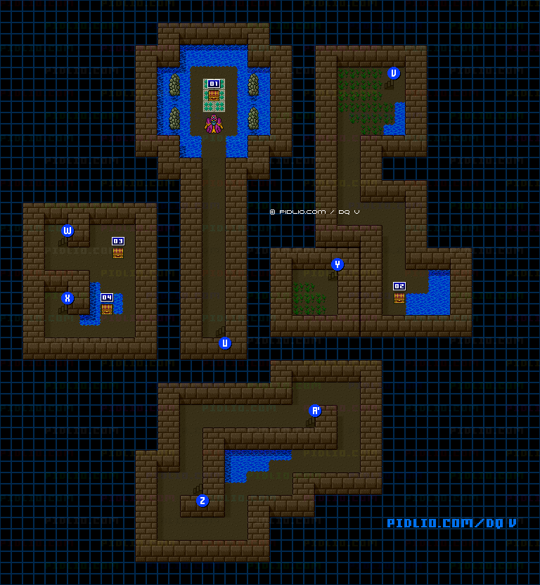 ボブルの塔B3のマップ画像 ／ SFC版ドラゴンクエストV攻略 ─ pidlio.com