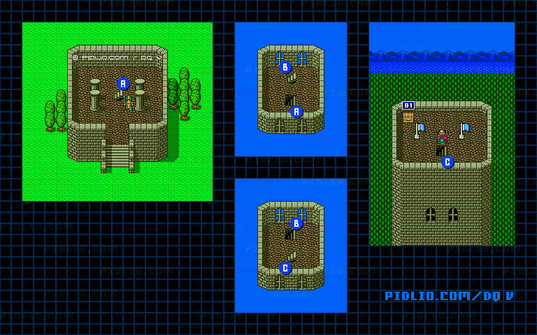 見はらしの塔のマップ画像 ／ SFC版ドラゴンクエストV攻略 ─ pidlio.com
