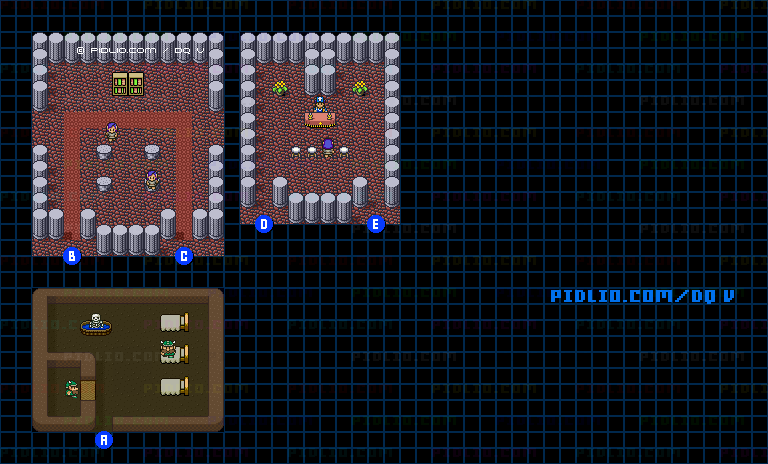 妖精の村（幼年時代）のマップ画像 ／ SFC版ドラゴンクエストV攻略 ─ pidlio.com