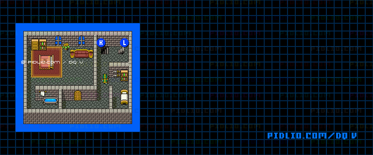 ラインハット城（幼年時代）城内4Fのマップ画像 ／ SFC版ドラゴンクエストV攻略 ─ pidlio.com