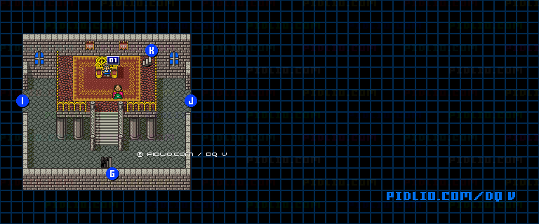 ラインハット城（青年時代前半）城内3Fのマップ画像 ／ SFC版ドラゴンクエストV攻略 ─ pidlio.com