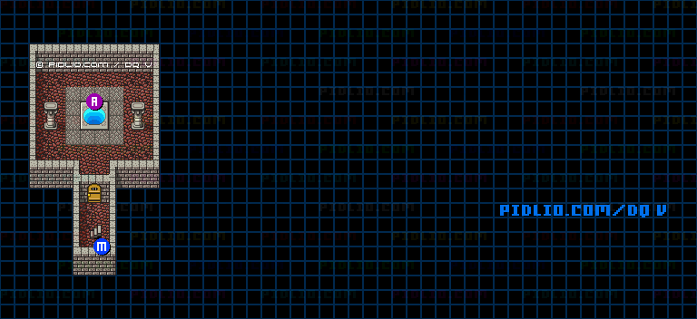 ラインハット城（青年時代後半）城内B1のマップ画像 ／ SFC版ドラゴンクエストV攻略 ─ pidlio.com