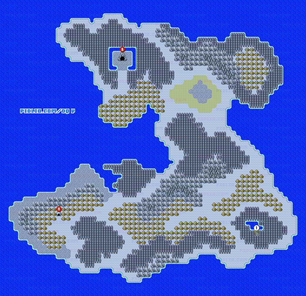 妖精の世界ワールドマップ画像 ／ SFC版ドラゴンクエストV攻略 ─ pidlio.com