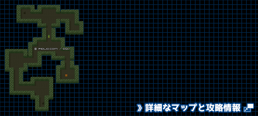 ルラフェン南の洞窟の簡易マップ画像 ／ SFC版ドラゴンクエスト5攻略 ─ pidlio.com