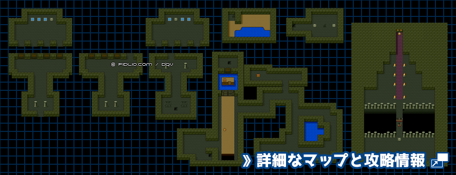 試練の洞窟の簡易マップ画像 ／ SFC版ドラゴンクエスト5攻略 ─ pidlio.com