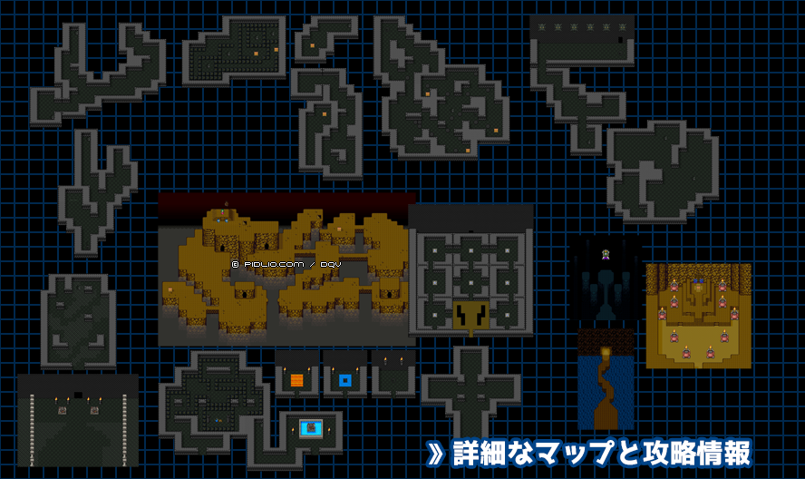 エビルマウンテンの簡易マップ画像 ／ SFC版ドラゴンクエスト5攻略 ─ pidlio.com